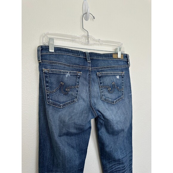 Adriano Goldschmied AG The Stilt Roll Up Cigarette Jeans Blue Distressed Sz 28R - Picture 7 of 9